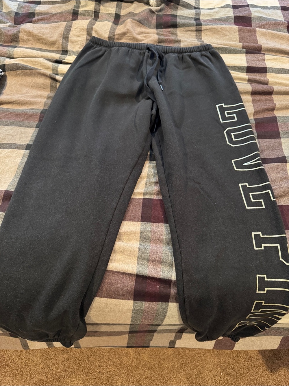 PINK Victoria's Secret Black Logo Jogger Sweatpants